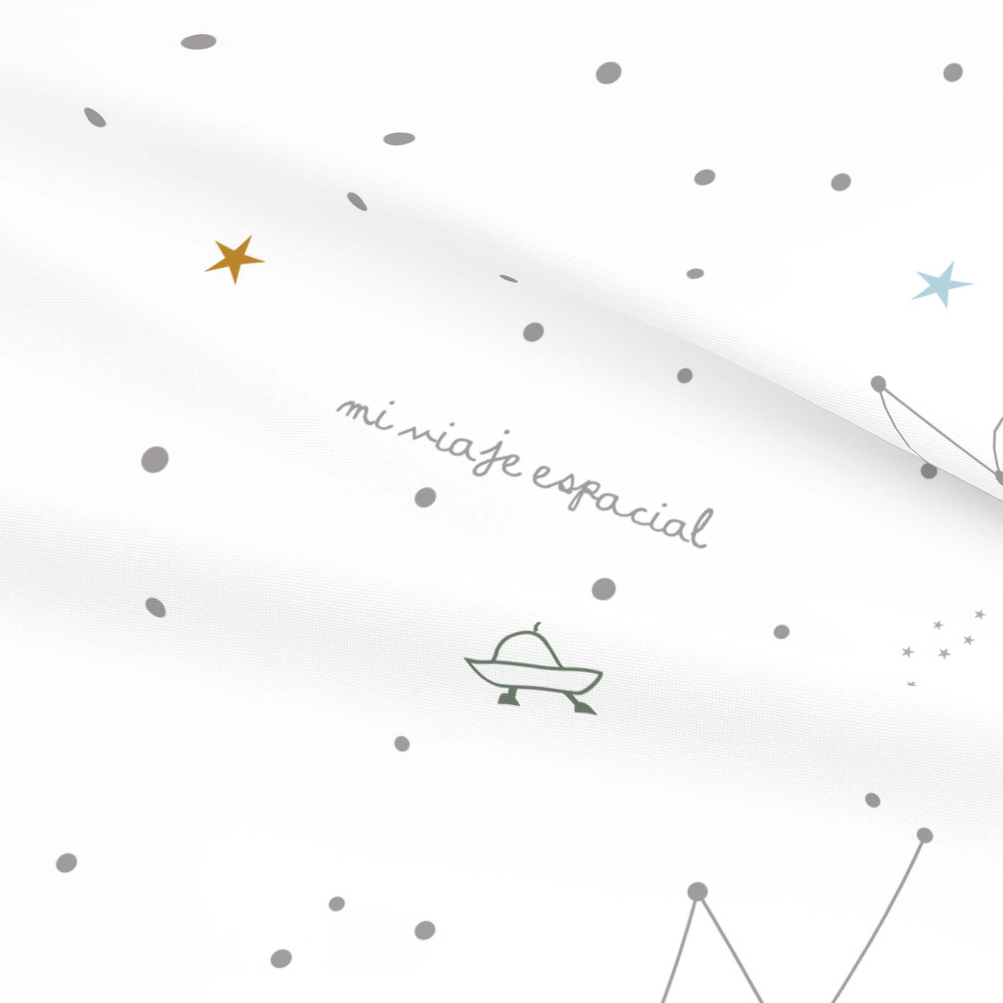 Juego de Sábanas Estampadas - Infantil - Incluye 1 Funda de Almohada - 100% Algodón - Cuna/Maxicuna - Viaje Espacial B