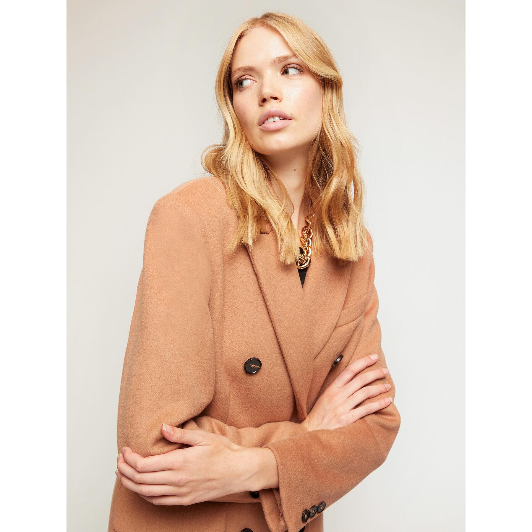 Motivi - Cappotto doppiopetto in panno - Beige