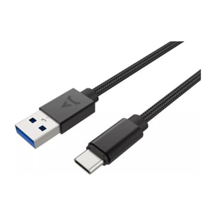 Câble USB C ADEQWAT vers USB 2M tressé Noir compatible iPhone 17 16 15 Pro Max et Samsung Galaxy S25 S24 Ultra