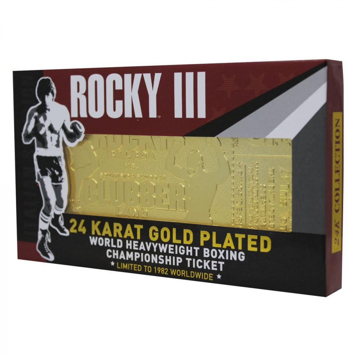 Rocky 3 Replica Biglietto del Campionato Mondiale Dei Pesi Massimi (Placcato in Oro) Fanattik