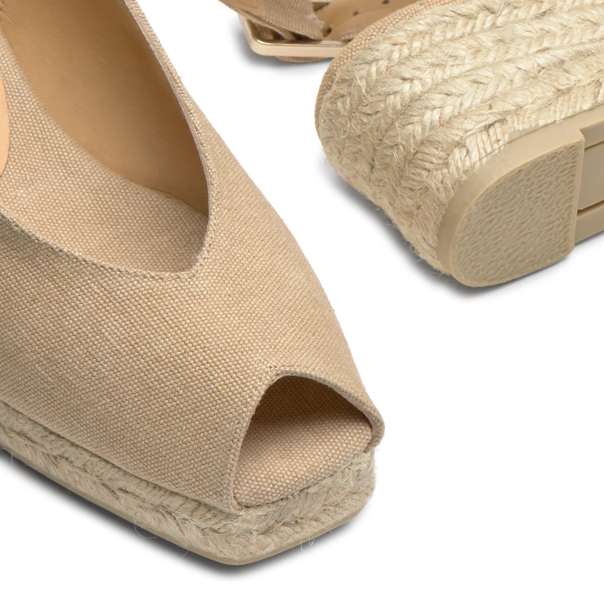 Alpargatas de cuña de mujer Dosalia en algodón acabado lavado, yute a tono