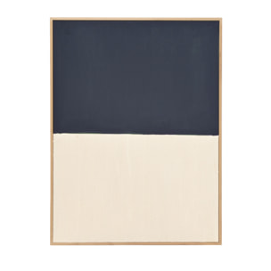 Tableau bleu et blanc décoratif sur coton avec cadre en bois peint à la main à la peinture à l'huile en différentes tailles