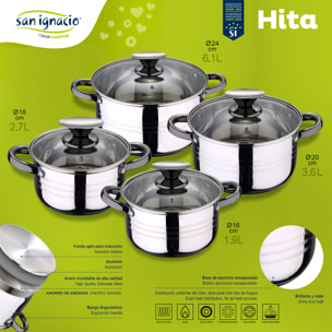 Bateria San Ignacio Hita 8pc acero inoxidable