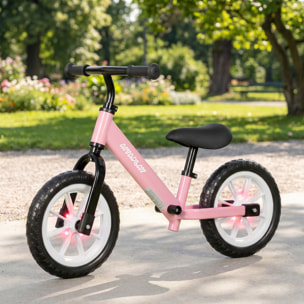 Draisienne enfant LED siège guidon réglables pneus mousse rose