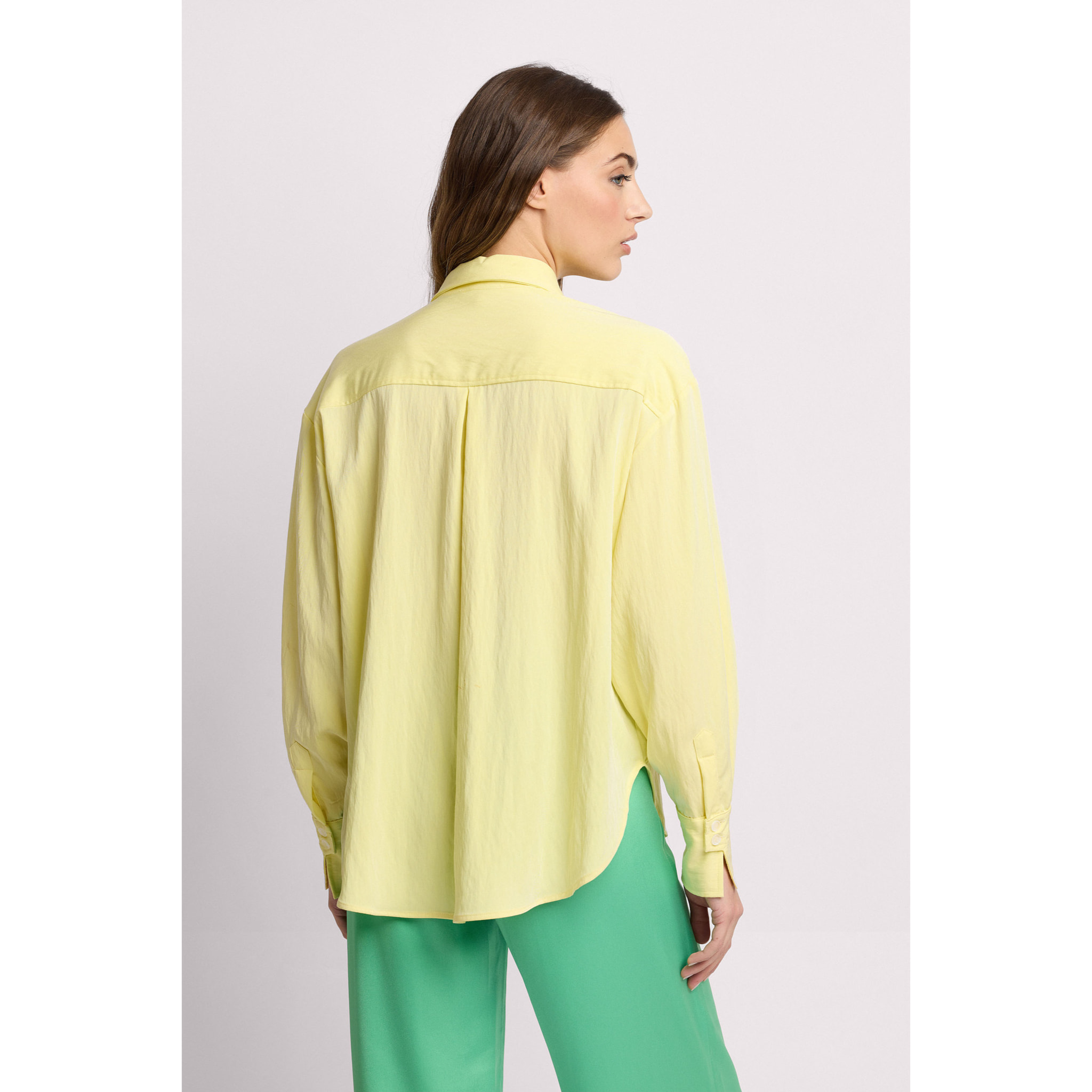 Kocca - Camicia con fondo stondato Donna, Tinta unita, Colletto di camicia