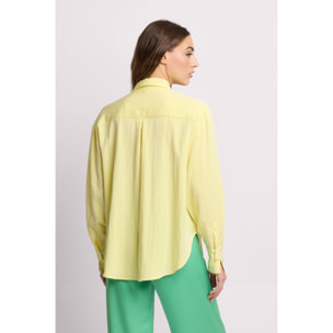 Kocca - Camicia con fondo stondato Donna, Tinta unita, Colletto di camicia