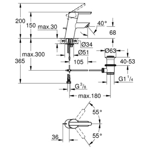 GROHE Feel Mitigeur monocommande Lavabo Taille S Chromé 32557000