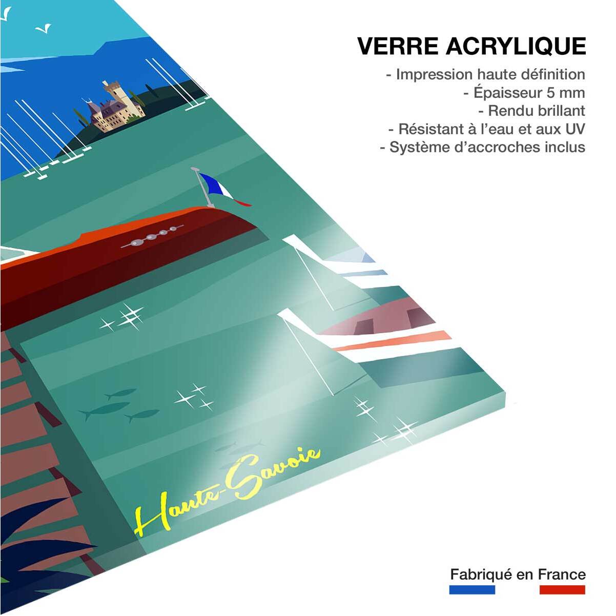 Tableau château et lac d' annecy Tableau plexiglas