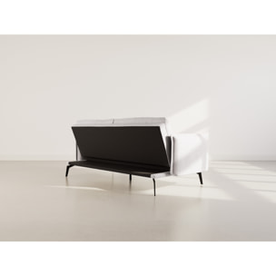 Lexie - Canapé convertible clic-clac 2 places en velours côtelé - Gris clair