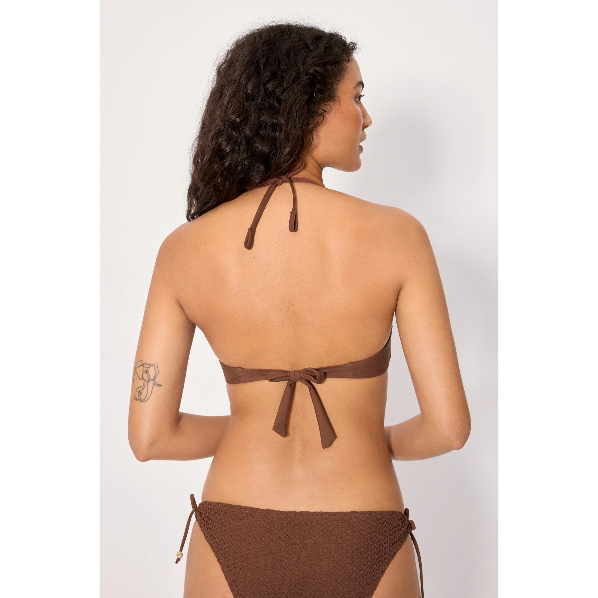Top bikini push-up Marrone