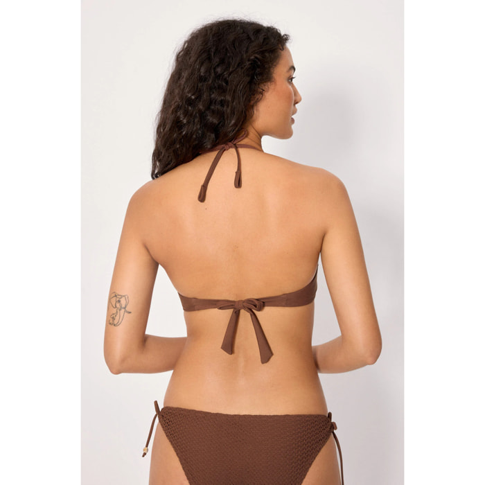 Top bikini push-up Marrone