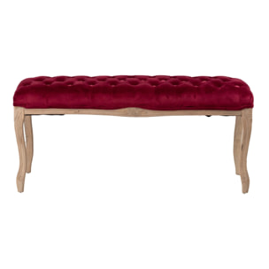 Pie Cama Velvet Capitone Patas Madera 110x36x47 Cm