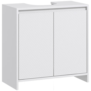 Mueble Bajo Lavabo Mueble para Debajo del Lavabo Moderno con Estante Mueble Lavabo con Pie Anti-vuelco Carga 40 kg 60x30x60 cm Blanco