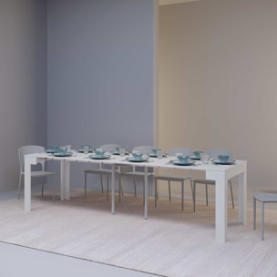 Consola extensible 90x42/290 cm Cayman fresno blanco extensiones internas