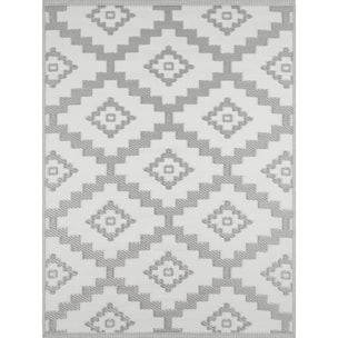 Scoobi - tapis d'exterieur gris et blanc motif graphique