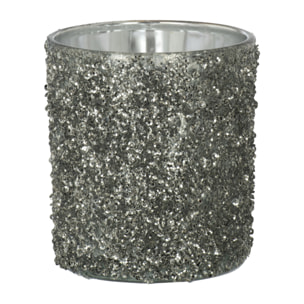 J-Line photophore Paillettes - verre - gris - medium - 2 pcs