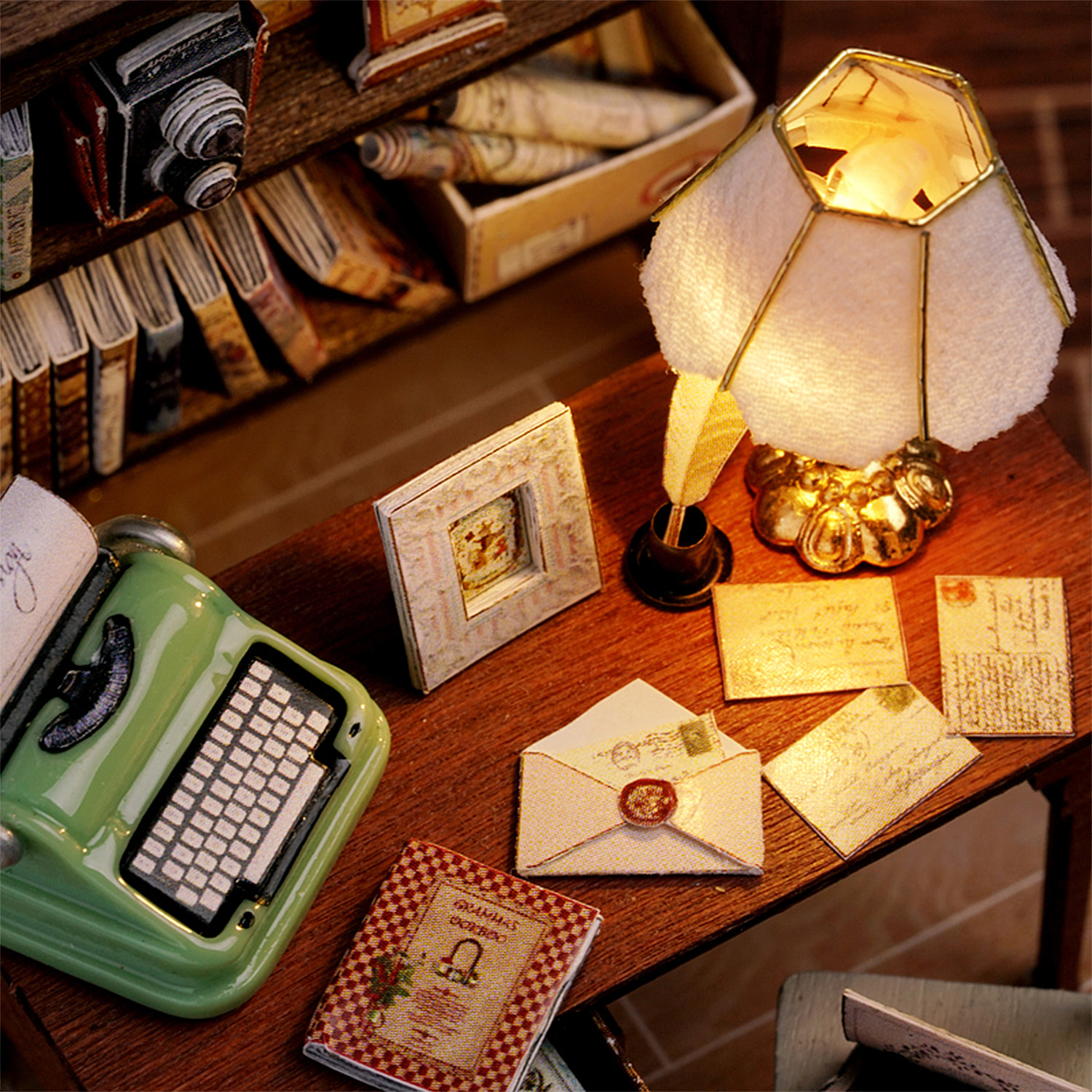 Colección Rincón de la felicidad, Estudio elegante. Maqueta 3D realista con gran detalle y luces led.