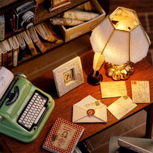 Colección Rincón de la felicidad, Estudio elegante. Maqueta 3D realista con gran detalle y luces led.