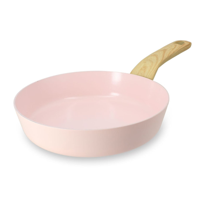 Poêle en revêtement céramique 20cm rose - tous feux COLORAMA