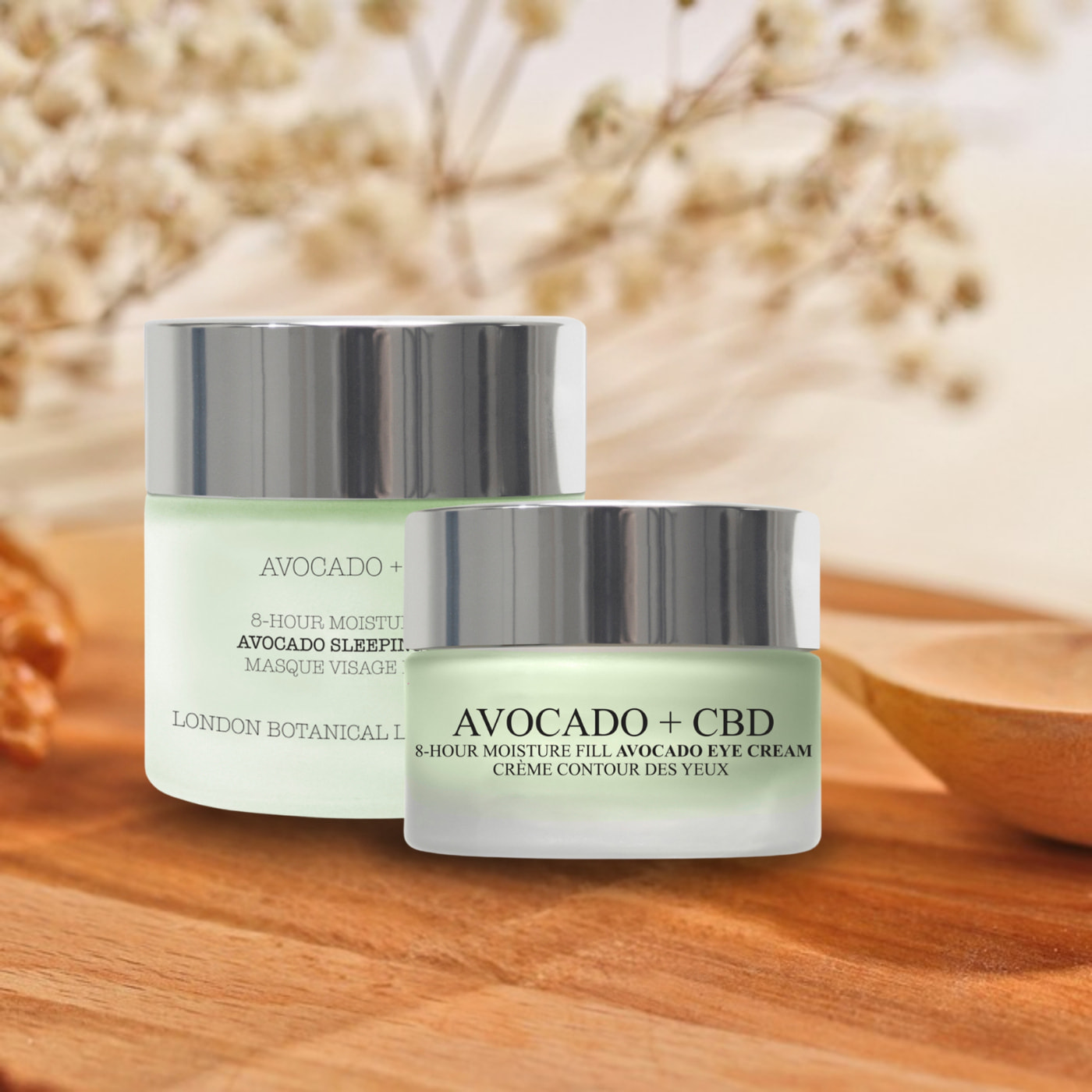 Mascarilla de aguacate para dormir + crema de aguacate para ojos