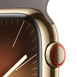 Montre connectée APPLE WATCH Serie 9 Cellular 45mm Acier/Or Argile M/L