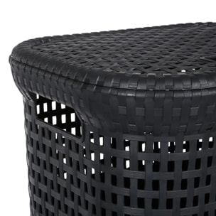 Panier à linge plastique 60L Gris Rattan