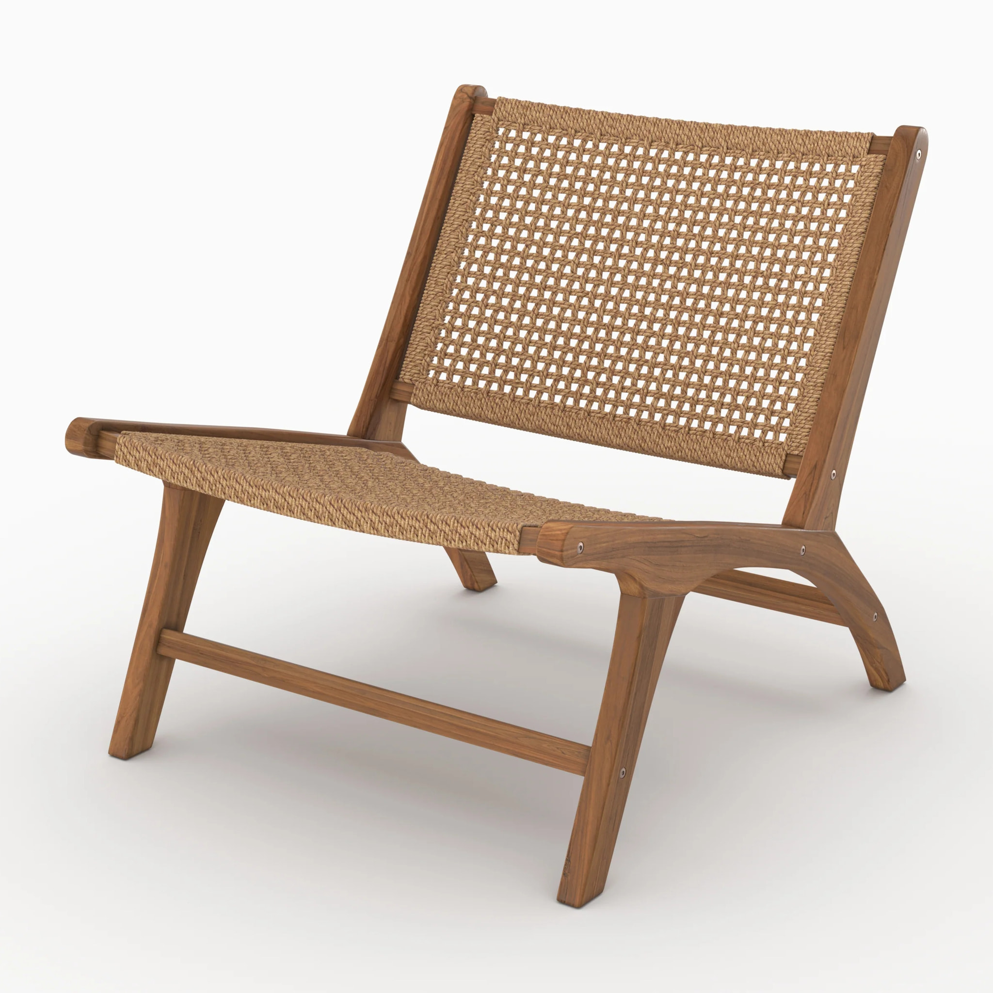 Fauteuil en bois de teck et tissage synthétique - Kilka