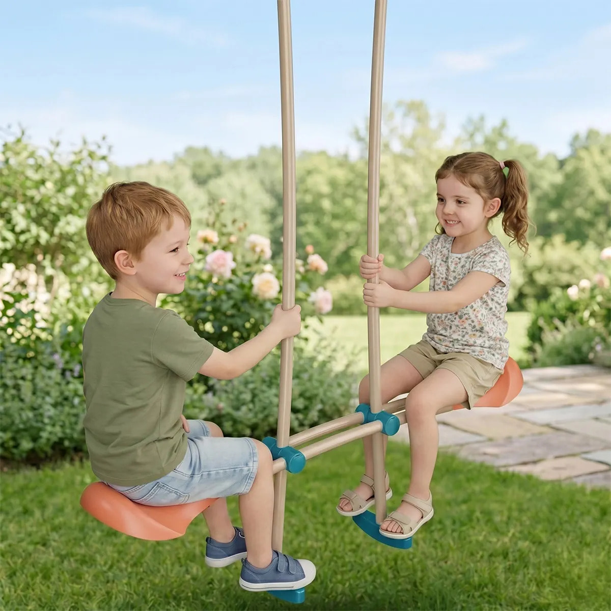 Aire de jeux en bois poutre métal 2,30 m XCHANGE CLEVER