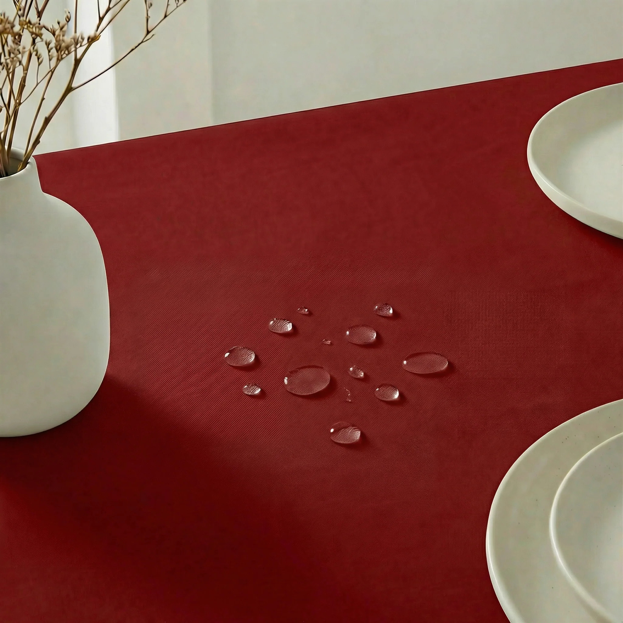 Nappe antitache au toucher tissu imperméable Rouge