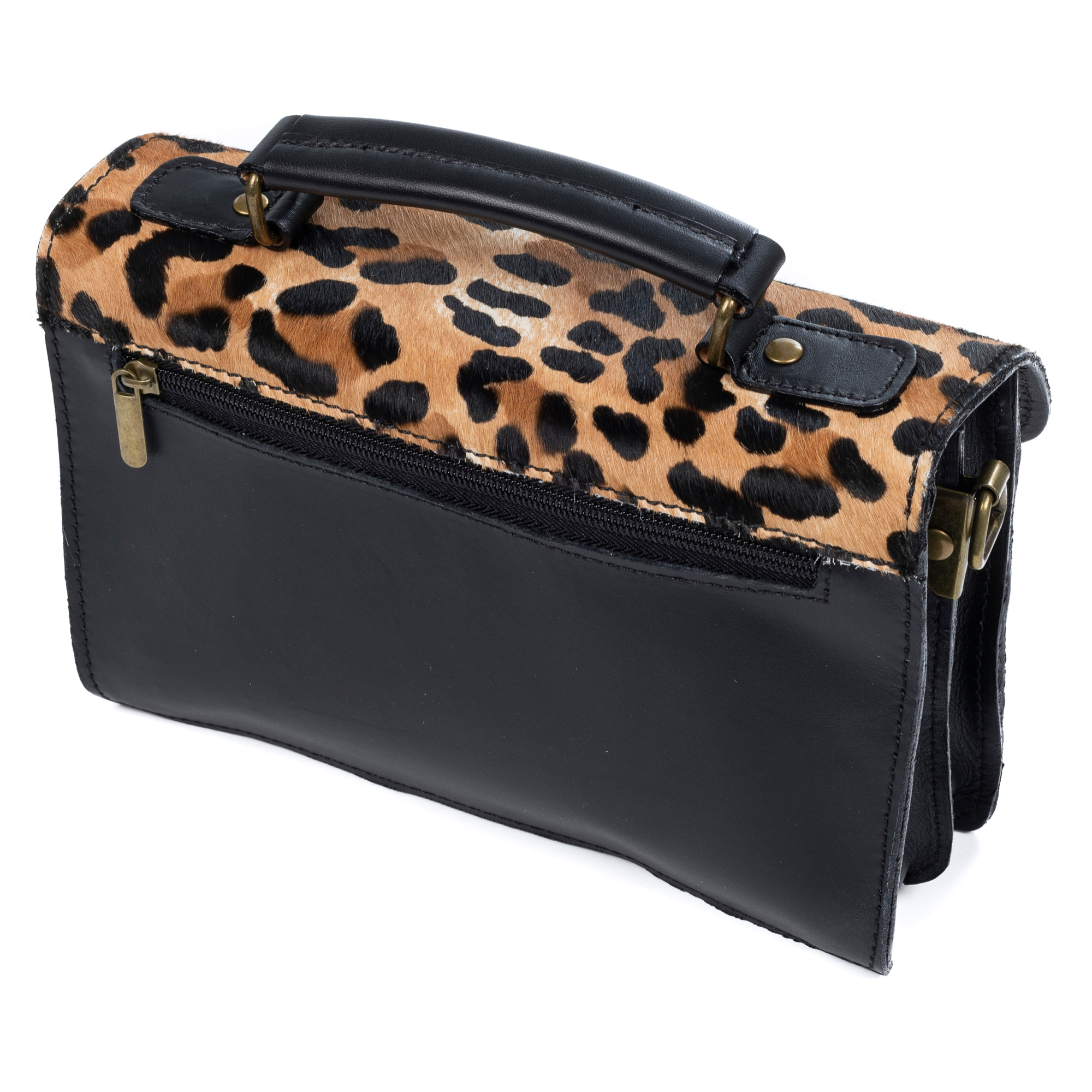 Arvier bolso Satchel de piel auténtica Cavallino estampada.