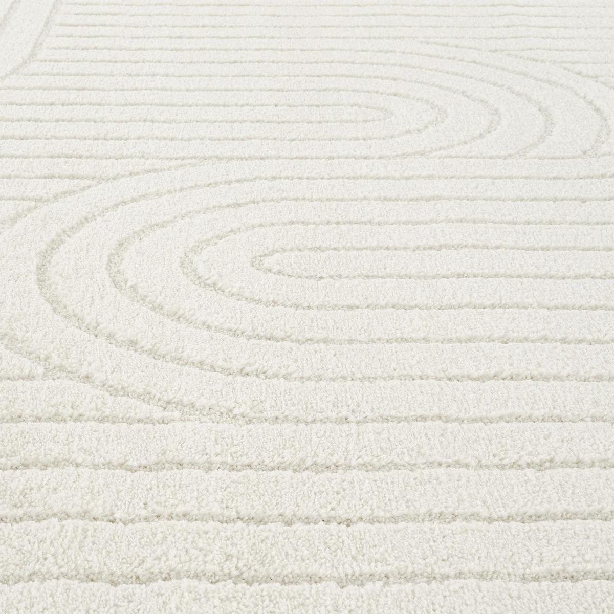 Tapis salon, motif géométrique en relief, poil ras, RAFI