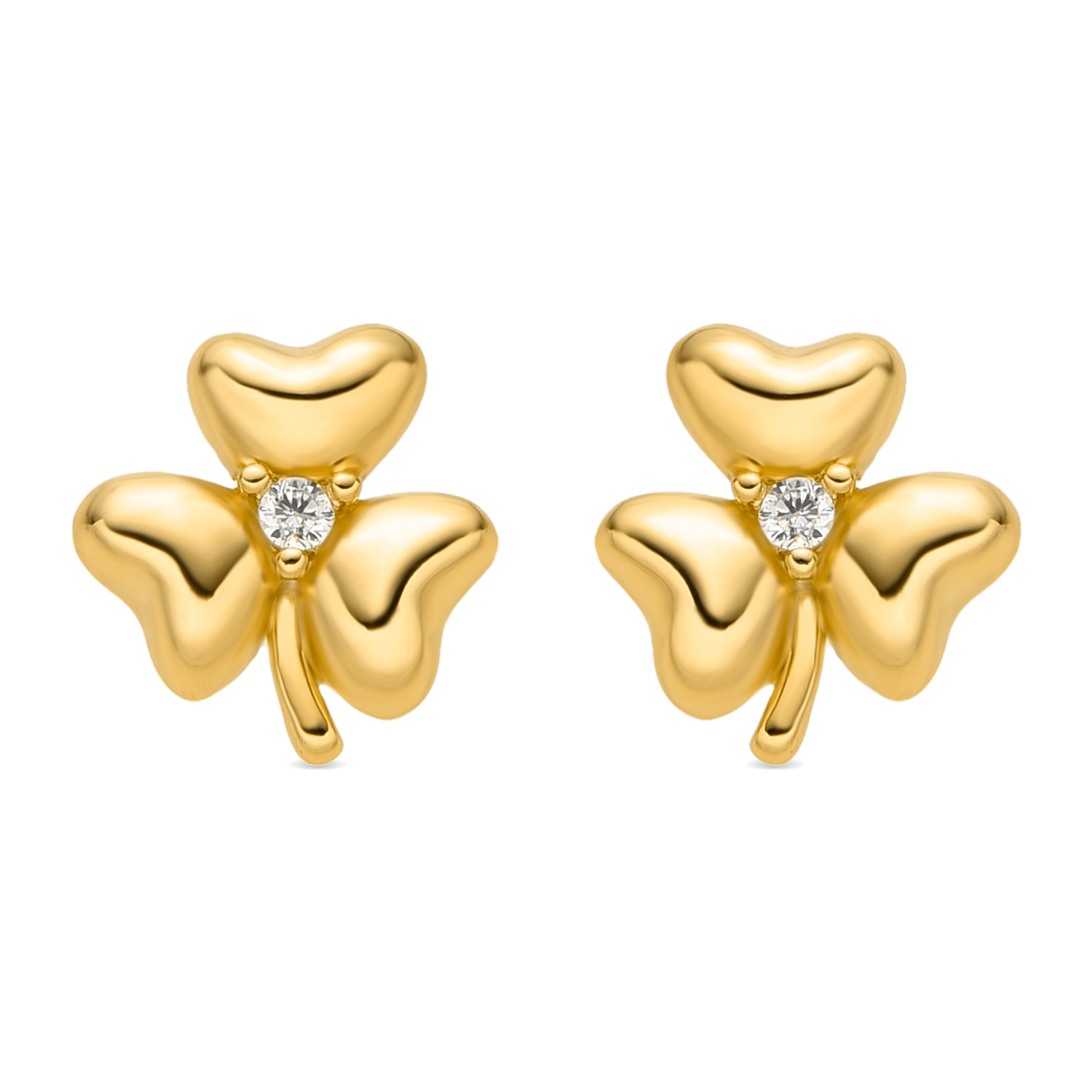 Pendientes con Circonita Brillante acabado oro 18k