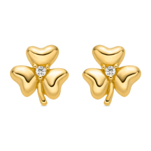 Pendientes con Circonita Brillante acabado oro 18k