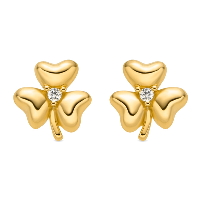Pendientes con Circonita Brillante acabado oro 18k