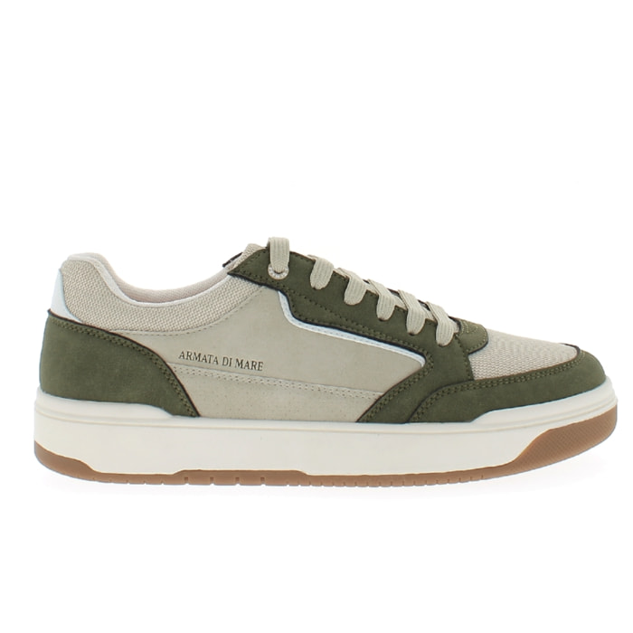 Armata di Mare Scarpe Uomo Sneakers Casual Stringate con Soletta Rimovibile in Memory Foam AMU S25D737 Khaki