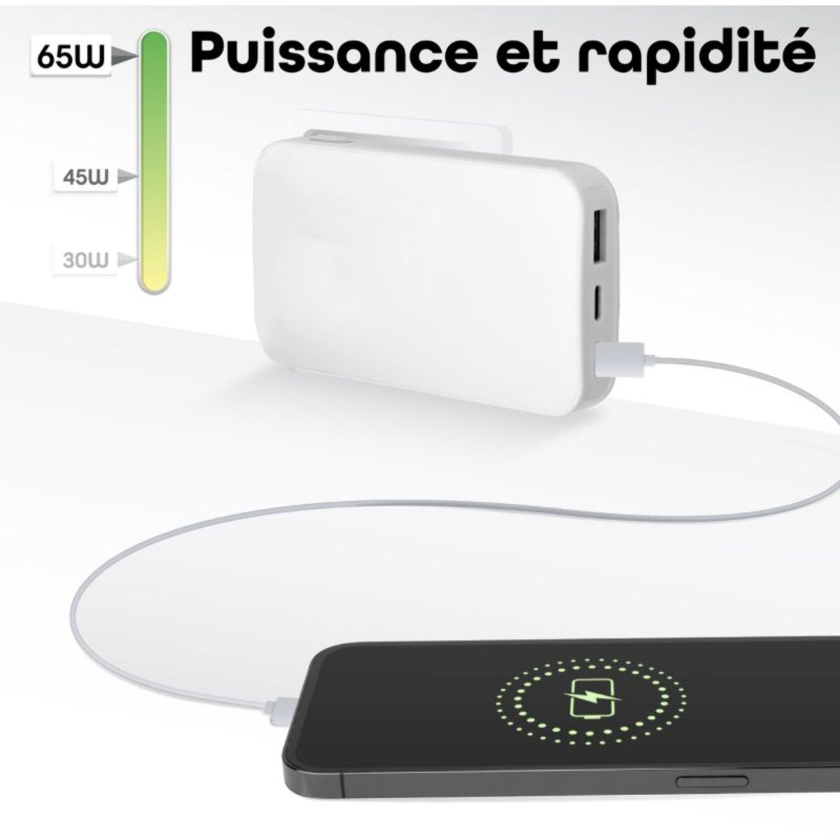Chargeur secteur TNB 65W GAN 2 USB-C + 1 USB-A Power Delivery