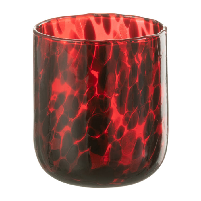 J-Line photophore Tache - verre - rouge/noir - small - 2 pcs