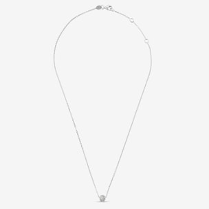 Collana in Argento 925 con Pendente Sferico in Pavé di Cubic Zirconia