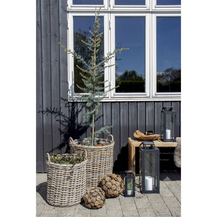 Set di 2 cesti Indo in rattan kubu naturale - misure assortite