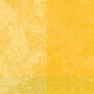 Serviette pur coton motif jacquard jaune Mille esprit jardin solaire