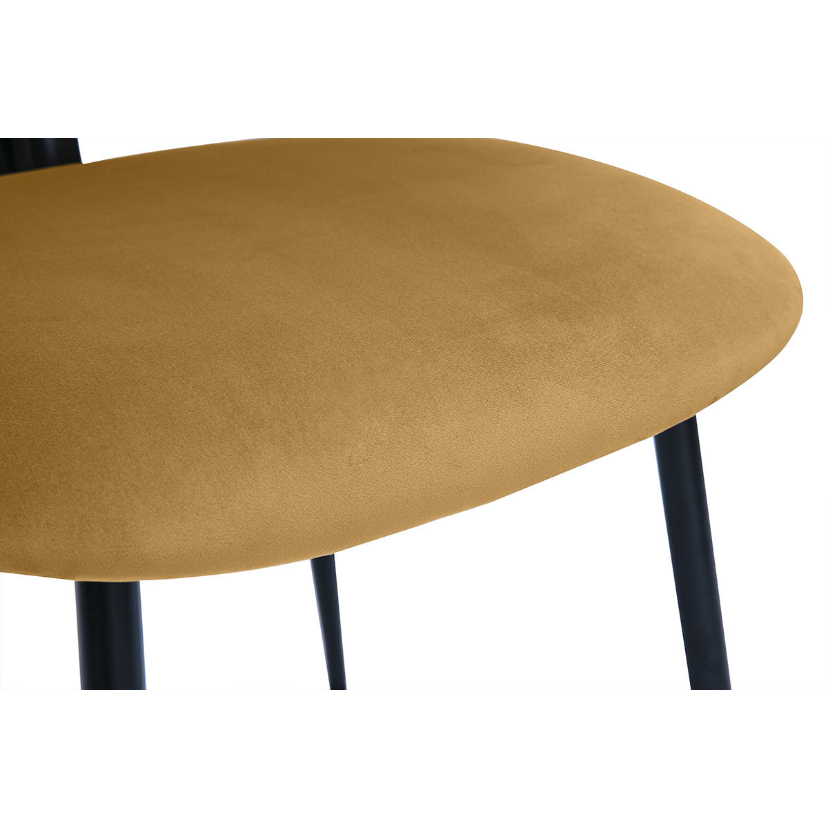 Chaises en tissu velours bronze et métal noir (lot de 2) ATRIUM