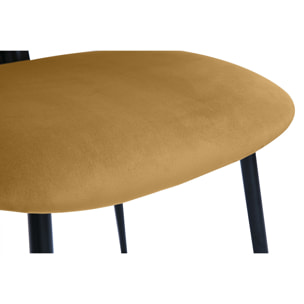 Chaises en tissu velours bronze et métal noir (lot de 2) ATRIUM