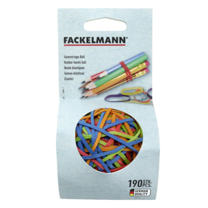 Boule de 190 élastiques multicolores pour le rangement de la cuisine et du bureau Fackelmann Tecno