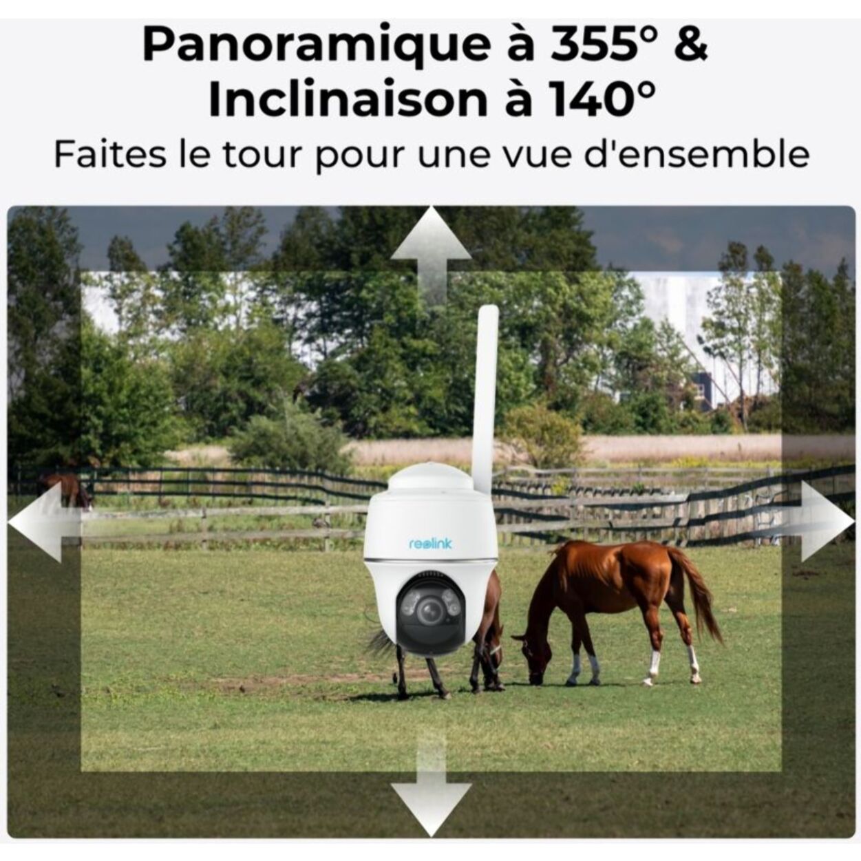 Caméra de surveillance REOLINK G430 Blanche + panneau solaire