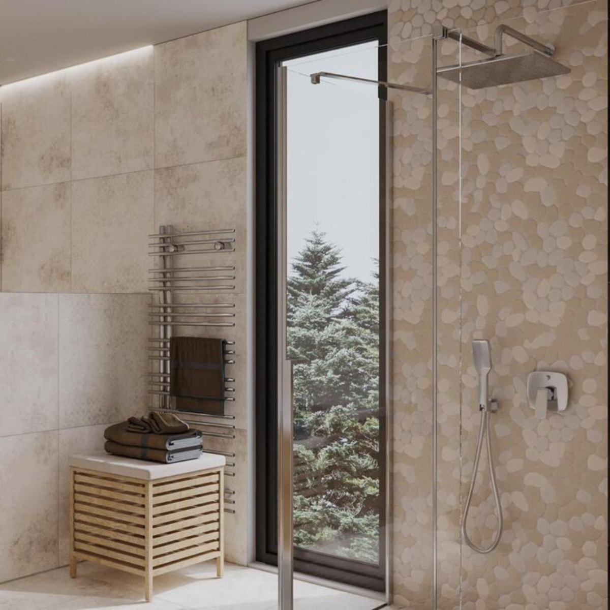 Douche de tête autonettoyante 1 jet, chrome (SATBSHS51)