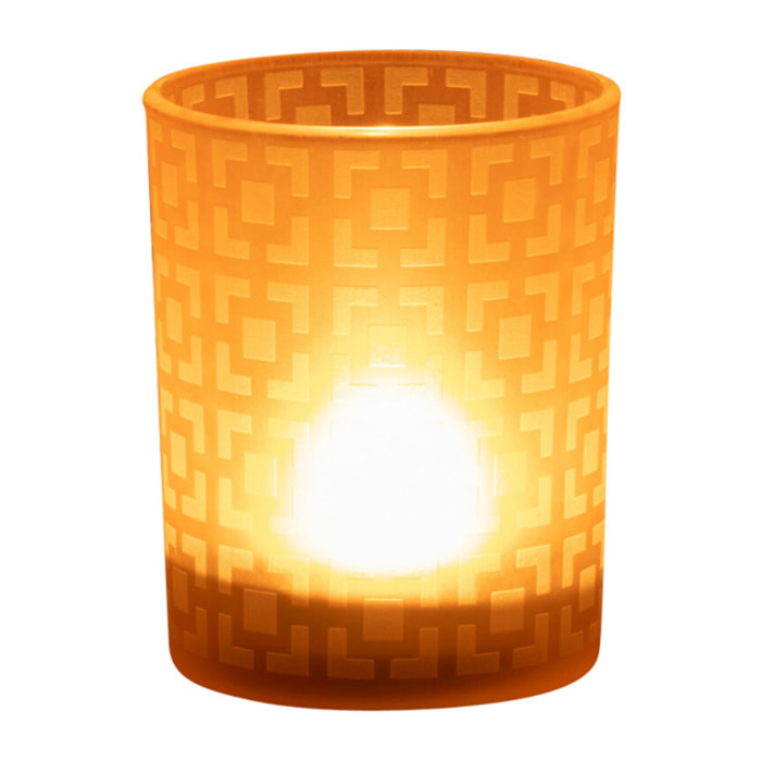 J-Line photophore Carres - verre - beige - medium