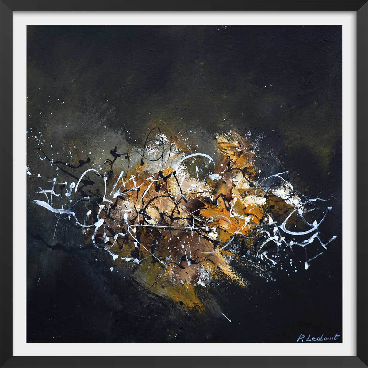 Affiche  signature dorée Affiche + cadre en bois - Noir