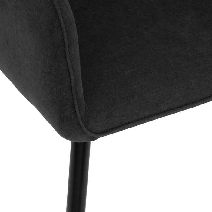 Fauteuil "Visoca" - bois et métal - noir