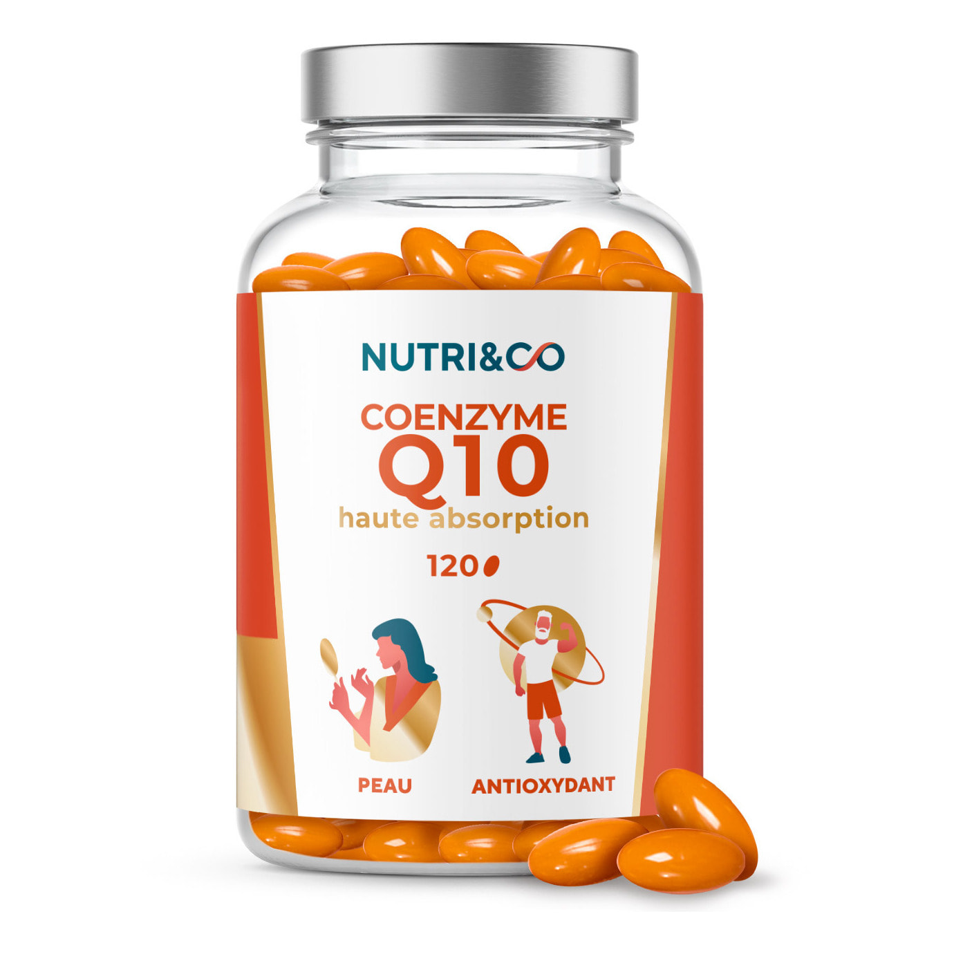 Nutri&Co Coenzyme CoQ10 Ubiquinone 100mg - Anti-Âge & AntiOxydant - 120 gélules