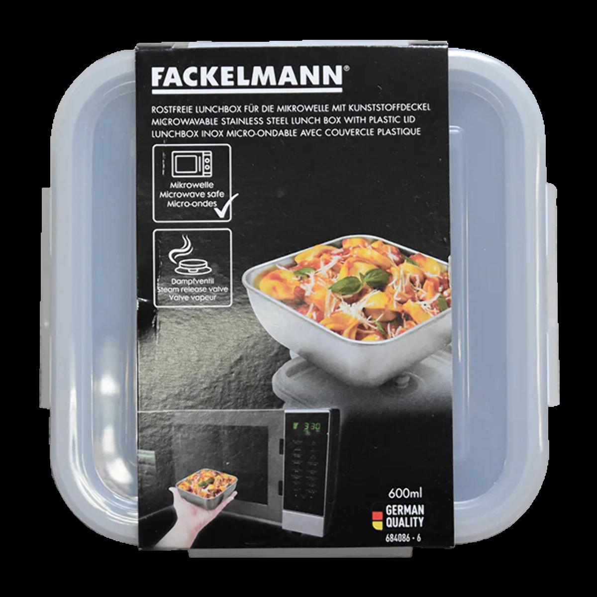 Lunch box en inox avec couvercle à clips Fackelmann Move